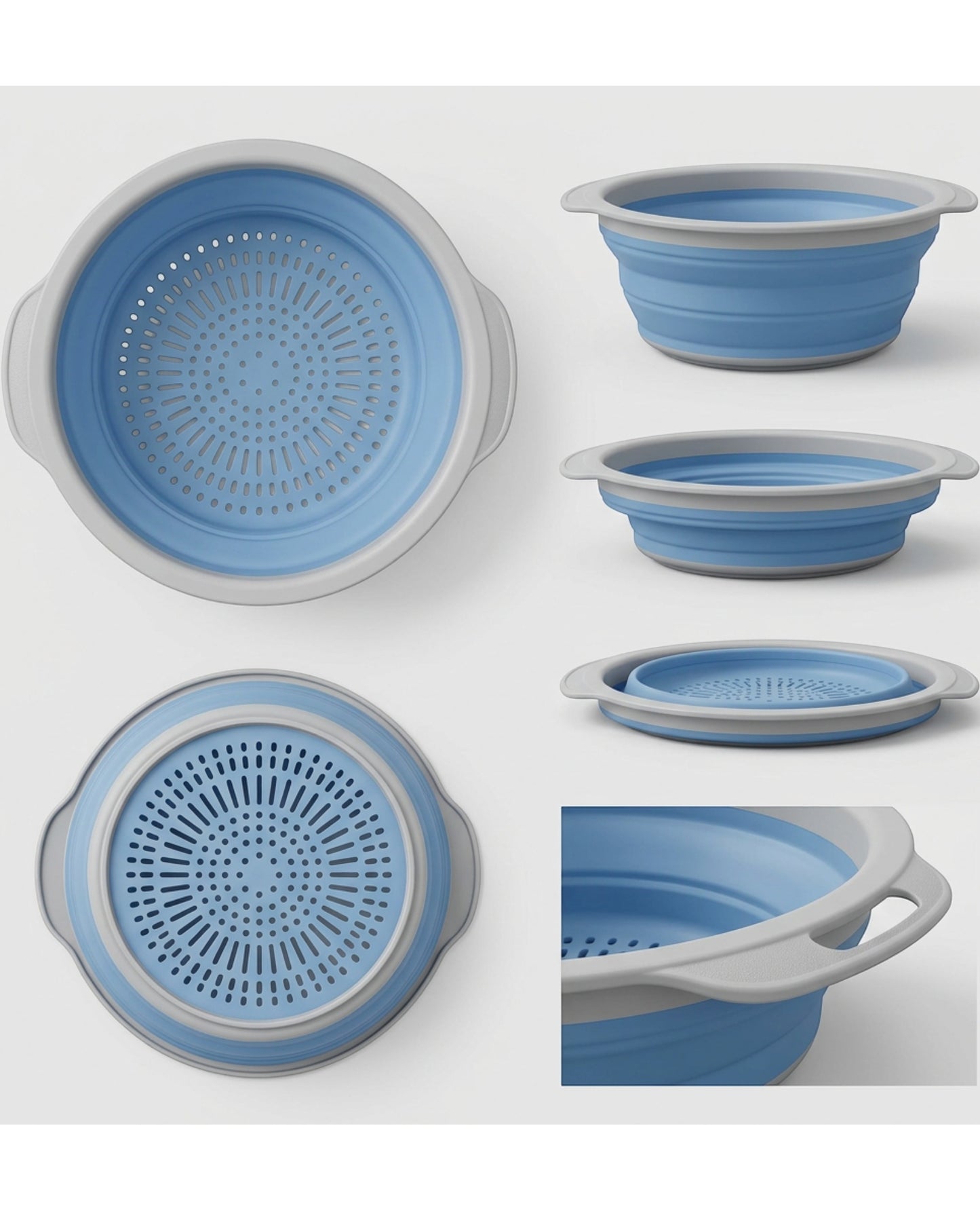 Olyns Collapsible Vegetable Strainer Blue 9 in